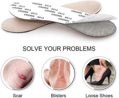 Dr. Foot's Heel Grips Liner Insert for Loose Shoes - Non-Slip Shoe Inserts Preventing Heel Slipping and Rubbing (Beige)