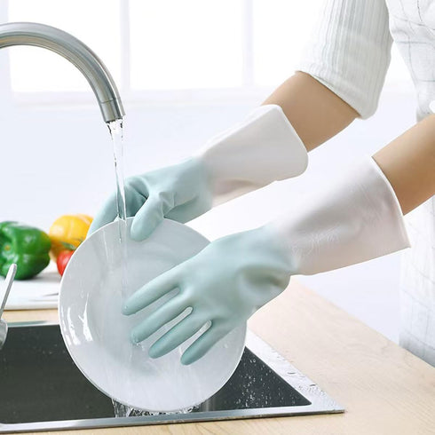 HPLRZXI 60 count 4 2 5 Pack Tear-Free Gallon Trash Bag with Drawstring + pairs Kitchen Dishwashing Gloves + Cleaning