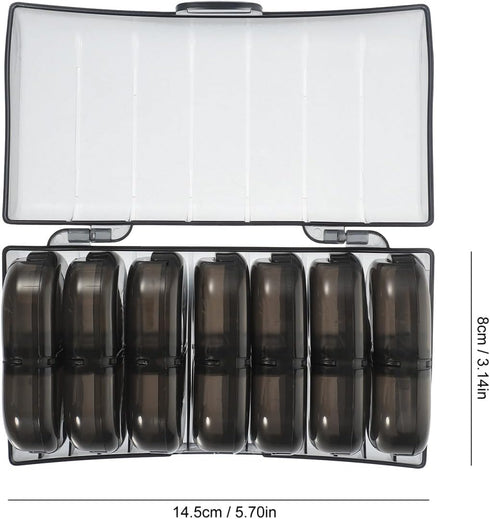 LOEFLIFA 3 Weekly Portable Pill Organizer Box, Detachable Compact Medicine Case with Daily Compartments