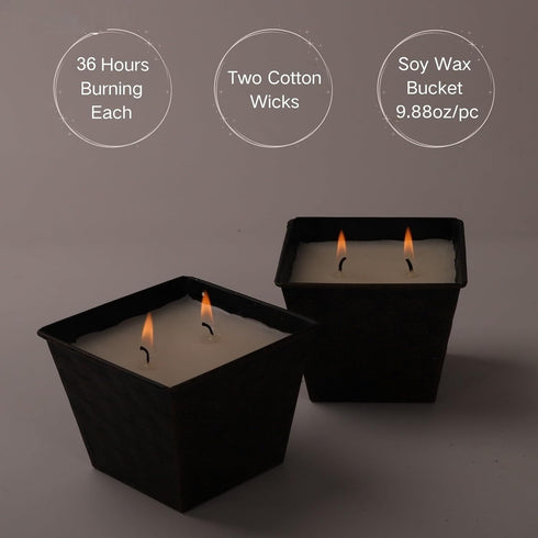 Set,Citrus Pack 2,Long 2 Lemon Grapefruit Scented Candles Candles of Burning Large Candle Buckets Soy Wax