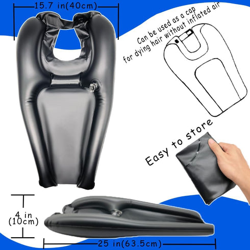 Inflatable Shampoo Bowl, Portable Hair Washing Tray for Bedside, Lightweight Shampoo Basin for Elderly & Disabled