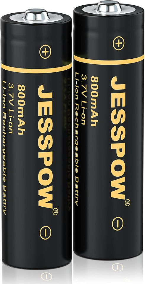 JESSPOW 2 Pack 800mAh Rechargeable Batteries for Flashlight, Toys etc.Size:5O*I4*I4 mm(1.97 * 0.55