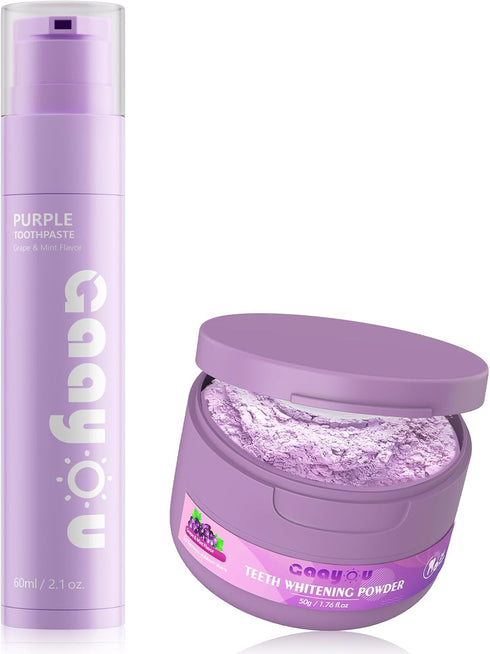 Teeth Whitening Powder Purple Teeth Whitening Kits Natural Tooth Powder Gifts Set