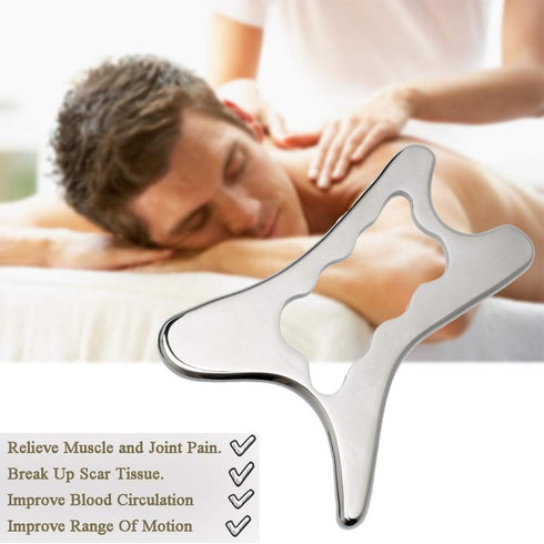 Mikako Stainless Steel Scraping Gua Sha Tools Massage Tool, Muscle Scraper Tool, IASTM Massage Tools for Relaxing Soft