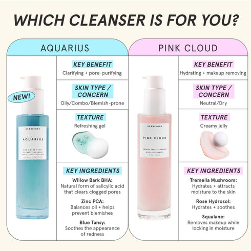 HERBIVORE Pink Cloud Creamy Jelly Cleanser – Hydrating Face Wash + Makeup Remover with Squalane, Rosewater, and
