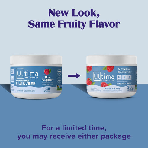Ultima Replenisher Daily Electrolyte Powder Drink Mix, Sugar Free Blue Raspberry, 30 Servings, Keto Friendly