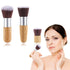 3 PCS Mini Travel Size Flat Top Face Foundation Brush, Synthetic Bristles & Bamboo Handle for Flawless Makeup