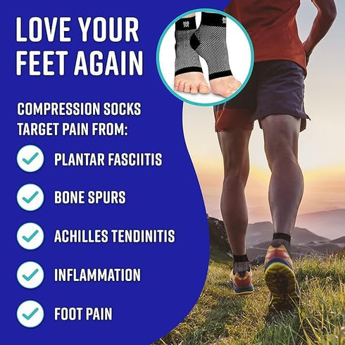 Bitly Plantar Fasciitis Socks - 1 Pair Premium Ankle Support Compression Sleeve (Small, Pink)