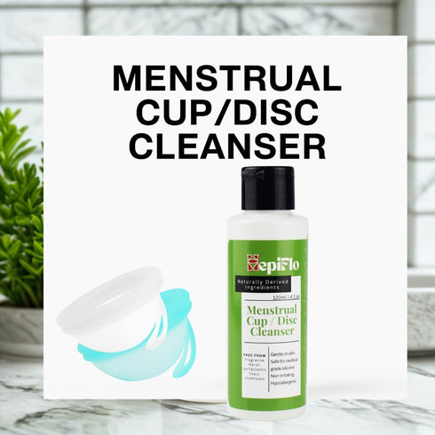 HepiFlo 120ml Menstrual Cup and Disc Cleanser Gel Gentle pH-Balanced Wash for Reusable Period Products | Natural