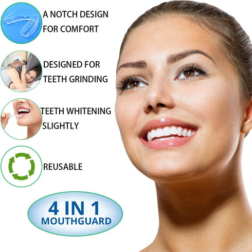 Mouth Guard for Clenching Teeth at Night, 4 PCS Custom Moldable Dental Night Guard