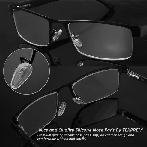 Eyeglasses Nose Pads, TEKPREM Screw in Replacement Kit with 5 Pairs Silicone Nose Pads, Tools