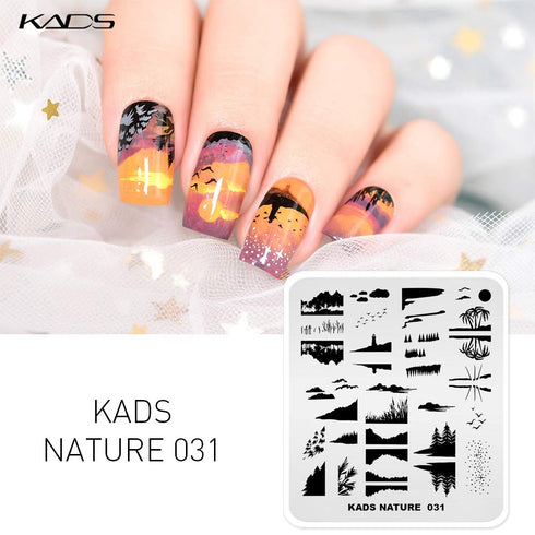 KADS Nail Stamping Plate Nature Template Image Design for Nail Art Decoration and DIY (NA031)