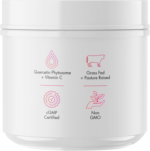 Codeage Liposomal Collagen Peptides Powder + Vitamin C & Quercetin Phytosome, Grass-Fed Hydrolyzed Collagen Type I &