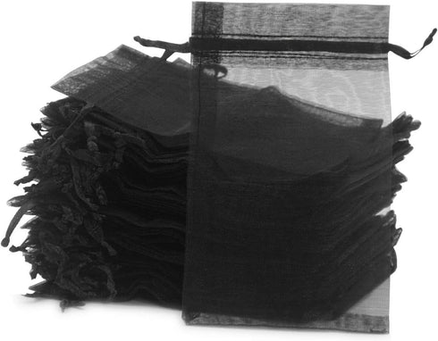 PMLAND 100 Pcs Organza Mesh Drawstring Bags, 4 x 6 Inches for Jewelry Party Favors