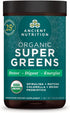 Ancient Nutrition Super Greens Powder, Organic Superfood with Probiotics, Spirulina, Chlorella, Matcha, 25 Servings