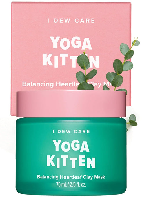 I DEW CARE Wash-off Clay Mask - Yoga Kitten | Blemish-prone Skin Treatment with Kaolin and Tea Tree Extract