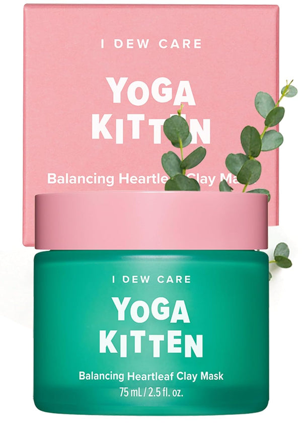 I DEW CARE Wash-off Clay Mask - Yoga Kitten | Blemish-prone Skin Treatment with Kaolin and Tea Tree Extract