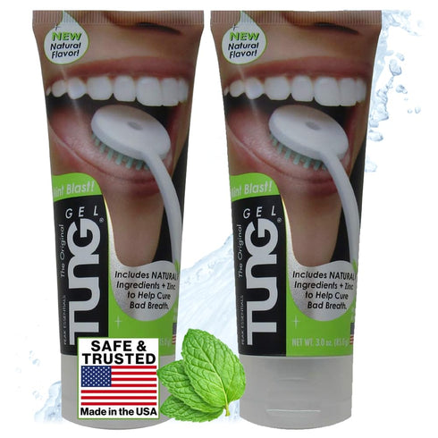 TUNG Tongue Gel by Peak Essentials | Mint Blast Natural Cleaning Paste | 2 PACK | Bad Breath Eliminator, BPA Free