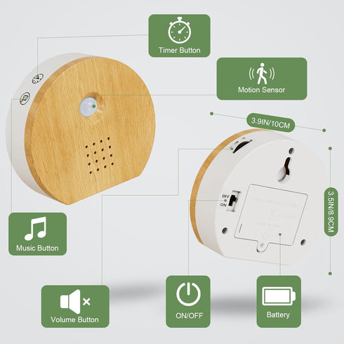 Seektain 9 Singing Bird Box with Motion Sensor, White Noise Nature Sound Machine for Bathroom Privacy & Home, Soothing