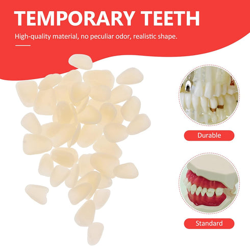EXCEART Teeth Veneer 100 Pieces Artificial Resin Tooth Fillings, Temporary Tooth Replacements