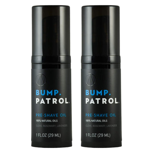 Pre-Shave Oil for Men Bump Patrol with Natural Essential Oils - Smooth Shave, Softer Skin - 1 Ounce - Pack of 2
