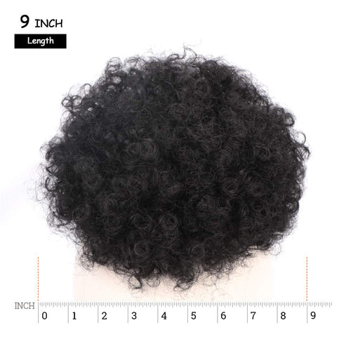 Yinmei Baibian Afro Puff Drawstring Ponytail, Kinky Curly Bun Hair Extensions for Black Women Girls (1B)