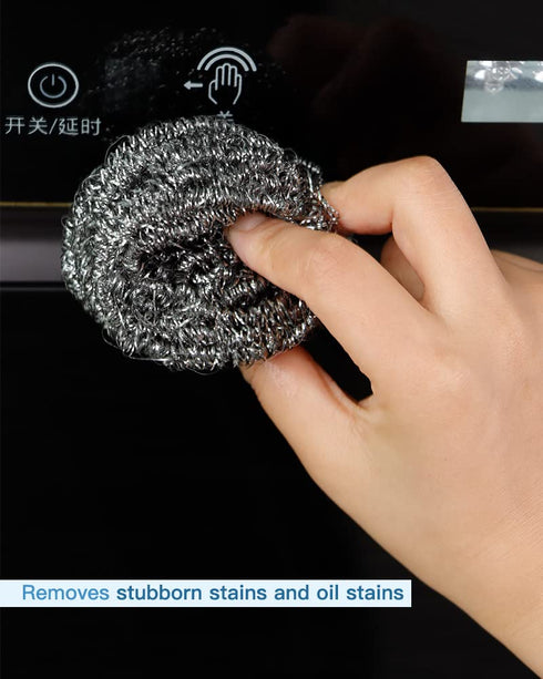 12Pcs Steel Wool Scrubber Pads for Cleaning Dishes, Pots, Ovens, Grills, Stainless Steel Scrubbers, 12 Pack