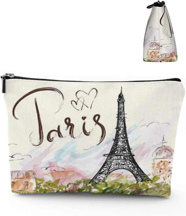 Fantastic Eiffel Tower Paris Makeup Bag, Large Capacity Portable Toiletries Organizer for Women