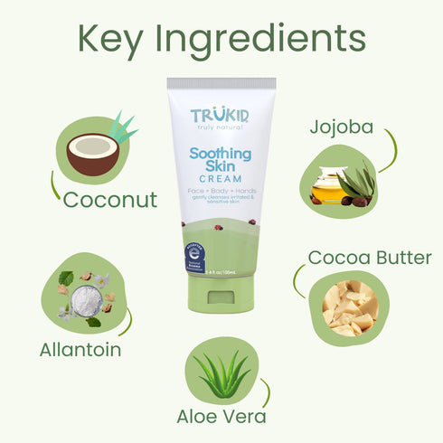 TruKid Natural Eczema Cream for Kids, 3.4oz, NEA-Accepted, Safe for Sensitive Skin, Unscented