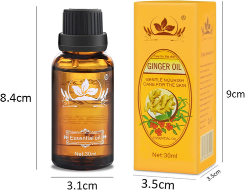 Ownest 3 Pack Ginger Massage Oil, 100% Pure Natural Lymphatic Drainage Oil, 30ml SPA Massage
