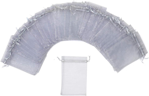 100Pcs Organza Bags with Drawstring, 4x6 Inches Small Mesh Jewelry Candy Pouches for Wedding Party Christmas Favor