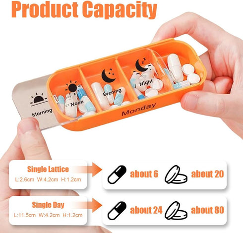 VFRCD 7-Day 4X 7 Medication Organizer - for Effortless Health Management: a Day Days a Week Stackable Pill Organizer |