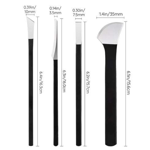 Segbeauty Pedicure Knife Set, 4 Pack Ingrown Toenail Knife Correction Nippers Clipper Remover with Carrying Bag