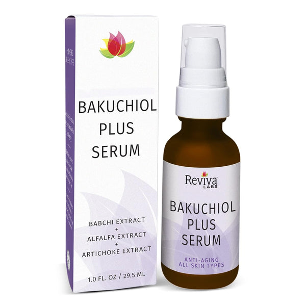 Reviva Labs Bakuchiol Plus Serum, Natural Retinol Alternative, Anti-Aging Facial Serum for Fine Lines and Radiance