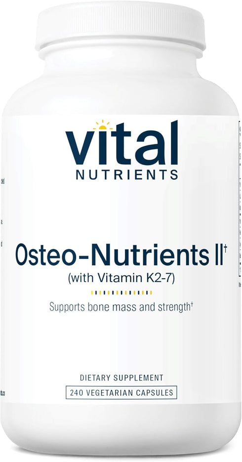 Vital Nutrients Osteo-Nutrients II | Vitamin K2 + D3, Calcium, Boron, Magnesium for Bone Strength | 240 Capsules