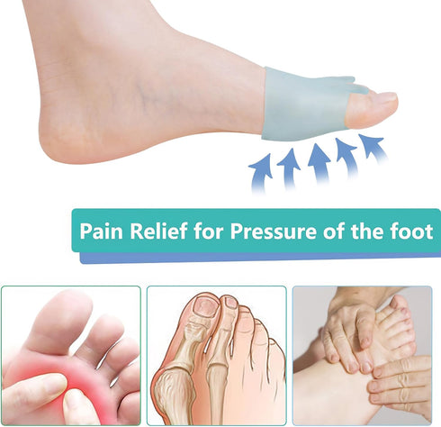 JUMPOW Metatarsal Pads - 2 Pairs Soft & Durable Ball of Foot Cushions for Pain Relief, Gel Toe Separator Spacers