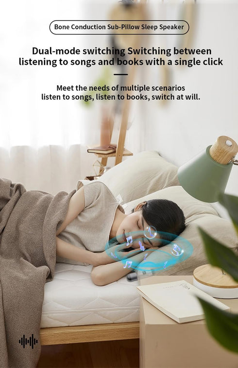 SERENAGLOW Portable Bluetooth Sound Machine with Bone Conduction Speaker, Mini Portable Sleep Aid, Bluetooth Pillow