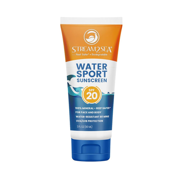 STREAM 2 SEA SPF 20 Biodegradable Mineral Sunscreen, 3 Fl oz, Paraben Free, Moisturizing, Reef Safe