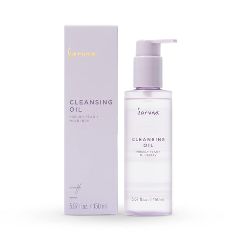 Karuna Cleansing Oil with Prickly Pear, 150 ml - Oil Based Cleanser, Travel Size Makeup Remover, Cleanses Skin