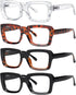 Eyekepper 4 Pack Ladies Reading Glasses - Stylish Oversized Square Readers for Women