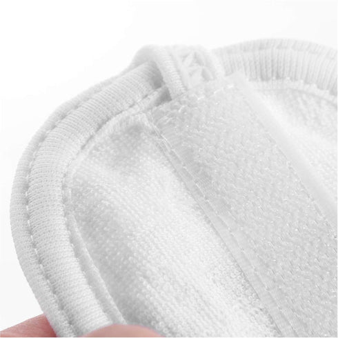 White Elastic Terry Cloth Spa Headband, 8 Pack Washable Makeup Headband with Magic Tape