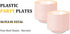 Nervure 50 Pack Pink Plastic Bowls with Gold Rim, 12oz Disposable Soup Bowls for Weddings, Parties, Everyday Use