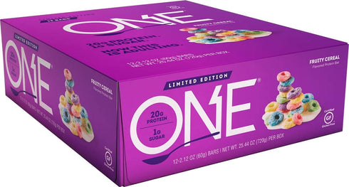 ONE Protein Bars, Fruity Cereal, Gluten Free with 20g Protein and 1g Sugar, 2.12 oz (12 Count) Pantry Staples