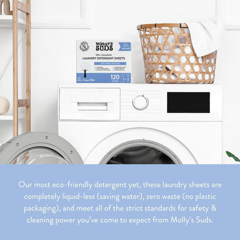 Molly’s Suds Laundry Detergent Sheets, 70 Loads (Ocean Mist) | Gentle on Sensitive Skin, Liquidless & Plastic-Free