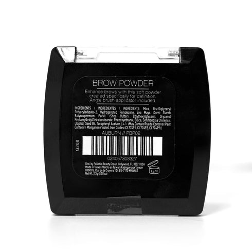 Palladio Brow Powder, Auburn, Soft and Natural Eyebrow Powder with Jojoba Oil & Shea Butter