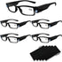 Reading Glasses with Bright LED Lights, Lighted Magnifier Nighttime Reader, 5PCS (Black, +200)