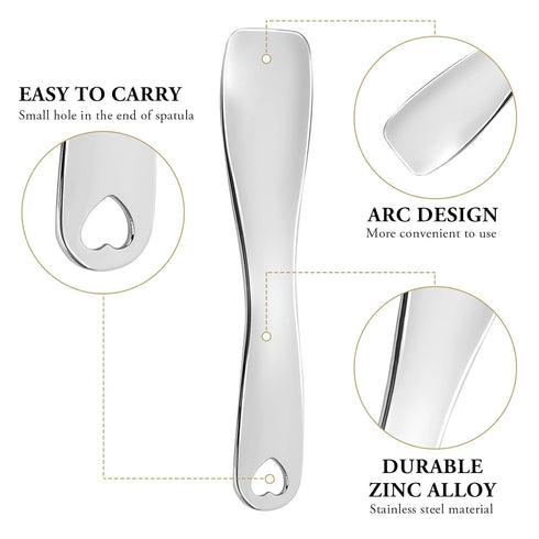 Sibba 3 PCS Facial Spatula Massage Eye Roller, Stainless Steel Applicator Wand for Face Cream and Lotion