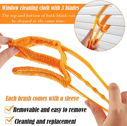 AKOAK Window Blinds Cleaning Brush - Fan Blade Cleaner with Ultra-fine Fiber Tube Sleeve, Washable Pack of 1