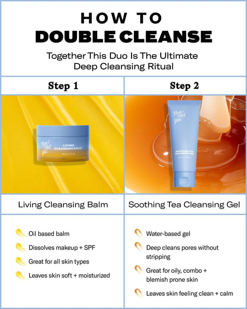 Then I Met You Living Cleansing Balm, 3.17 oz, Oil Cleanser for Face & Makeup Remover with Grape Seed, Olive & Seaberry