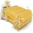 G2PLUS Gold Organza Bags, 4×6 Inches, 100PCS with Drawstring, Sheer Mesh Jewelry Pouches for Christmas